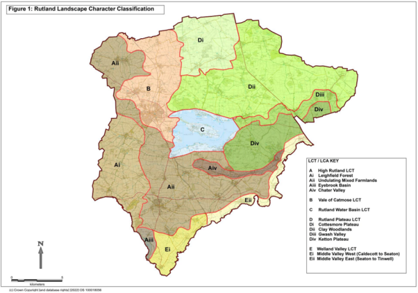 Map showing Rutland landscape character classification