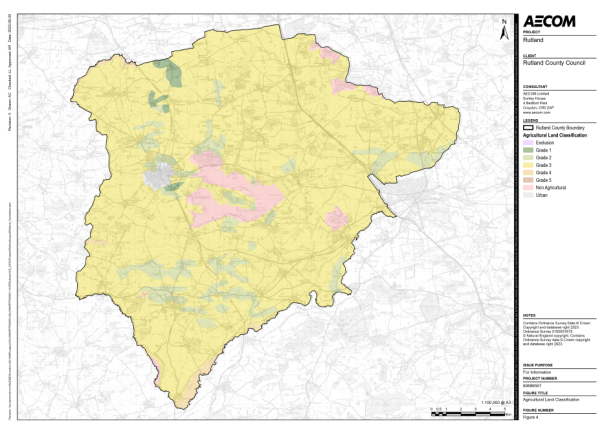 Map of agricultural classification (ALC) within Rutland